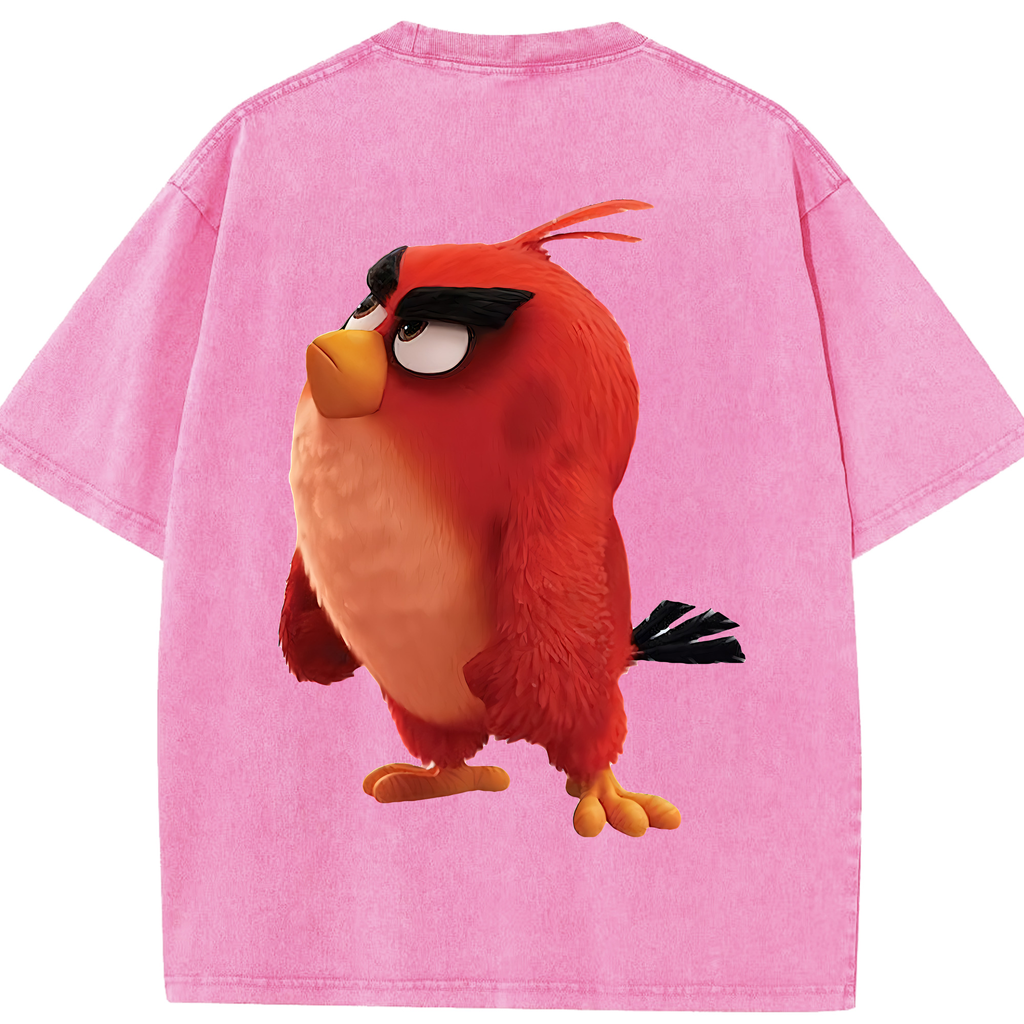 （画像用） Angry Birds アングリーバード 綿100% ヴィンテージ風 半袖Tシャツ（背面プリント）